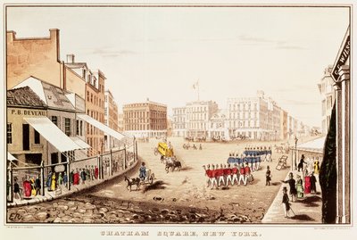 Chatham Square, New York da N. and Ives, J.M. Currier